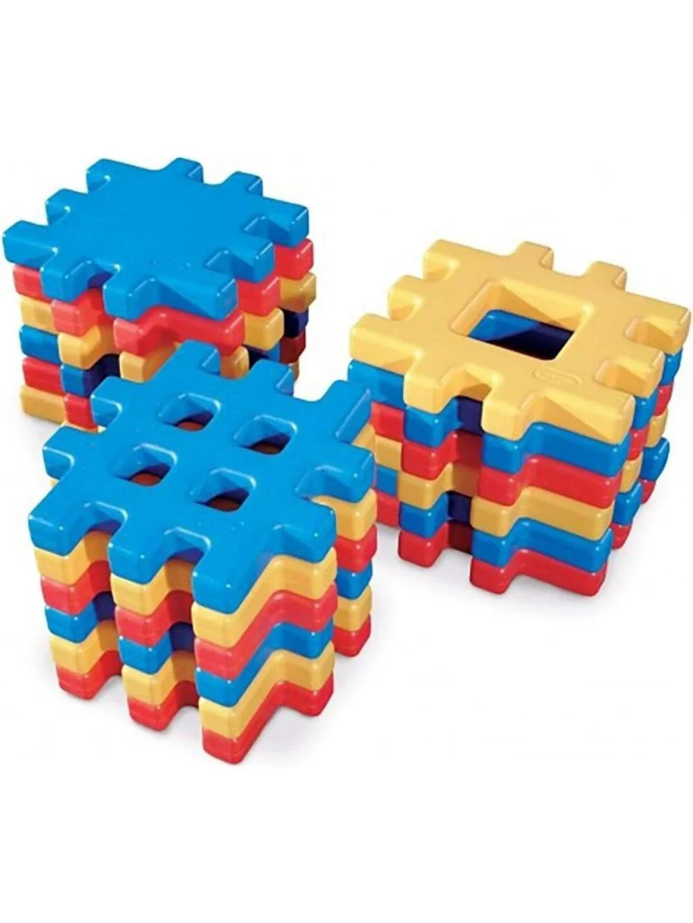 Colorful Big Waffle Block Set - 18 Pieces for Creative Building Fun